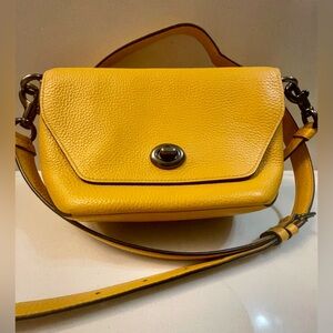 Coach C2815 Karlee Crossbody Bag Pebble Leather Ochre Yellow